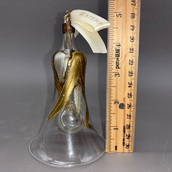 Waterford Holiday Heirlooms Lucerne Bell New Year’s Toast Ornament Set 2001 2002 - Picture 5 of 6